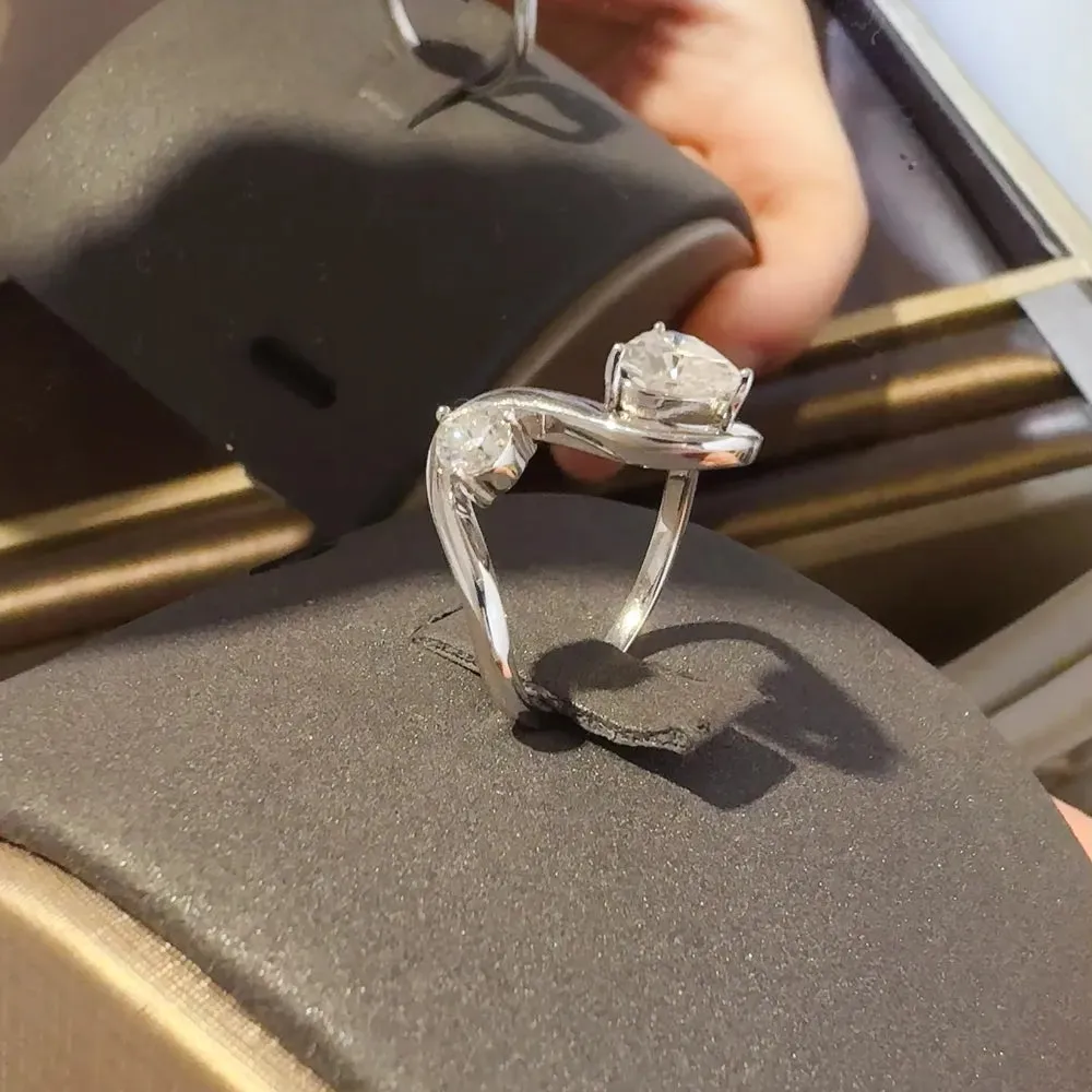 1.3 Carat Moissanite 925 Sterling Silver Irregular Shape Ring sold by Gigi Laurent product image thumbnail 3