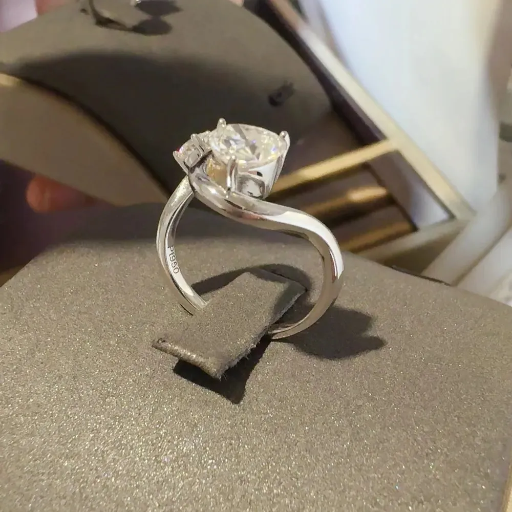 1.3 Carat Moissanite 925 Sterling Silver Irregular Shape Ring sold by Gigi Laurent product image thumbnail 4