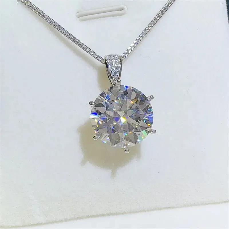 10 Carat Moissanite 925 Sterling Silver Pendant Necklace sold by Gigi Laurent