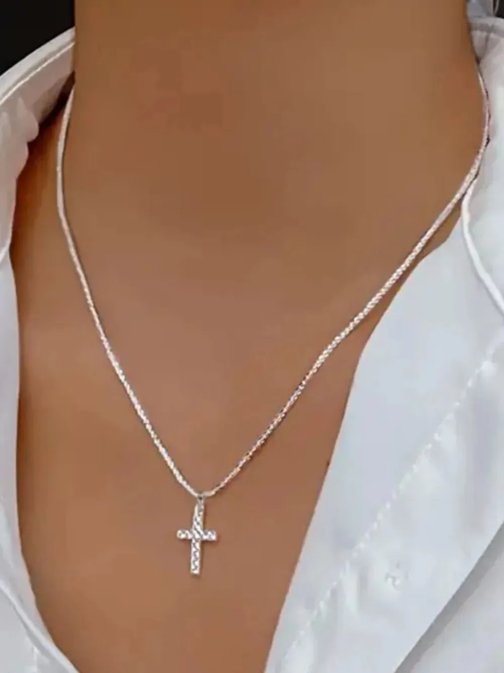 925 Sterling Silver Cross Necklace sold by Gigi Laurent product image thumbnail 3