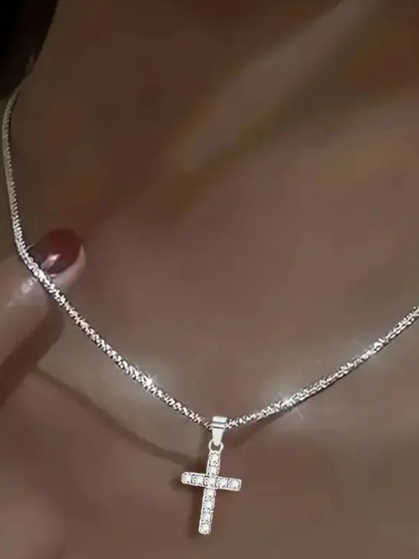 925 Sterling Silver Cross Necklace sold by Gigi Laurent