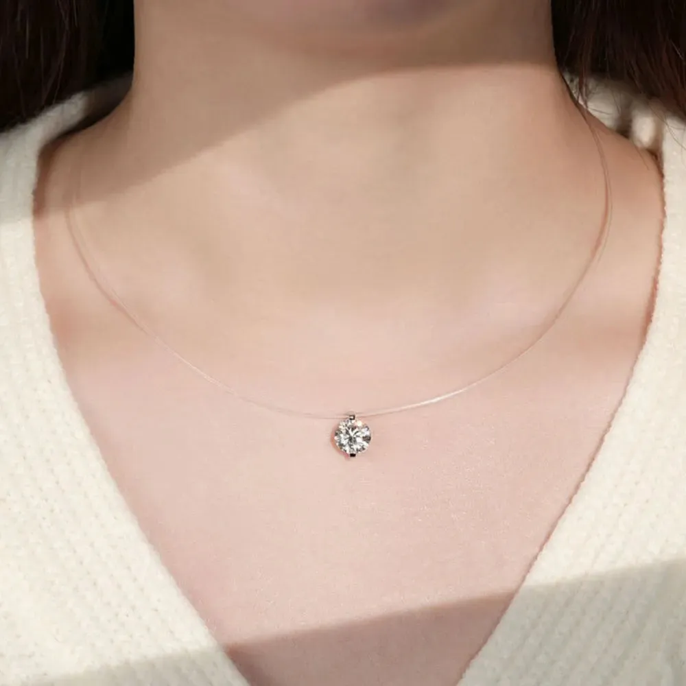 1 Carat Moissanite 925 Sterling Silver Necklace sold by Gigi Laurent