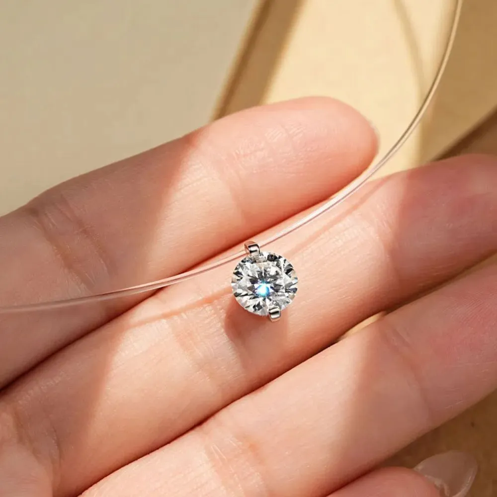 1 Carat Moissanite 925 Sterling Silver Necklace sold by Gigi Laurent product image thumbnail 3