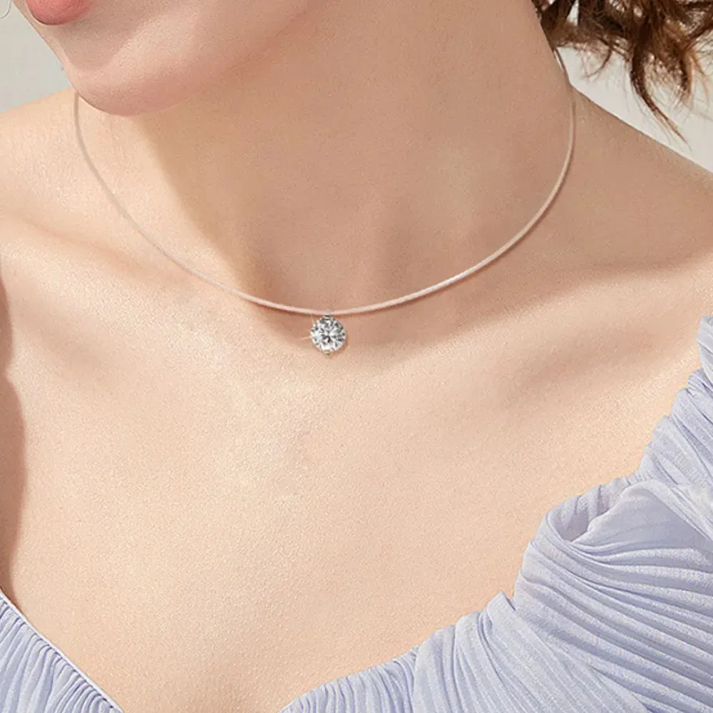 1 Carat Moissanite 925 Sterling Silver Necklace sold by Gigi Laurent product image thumbnail 5