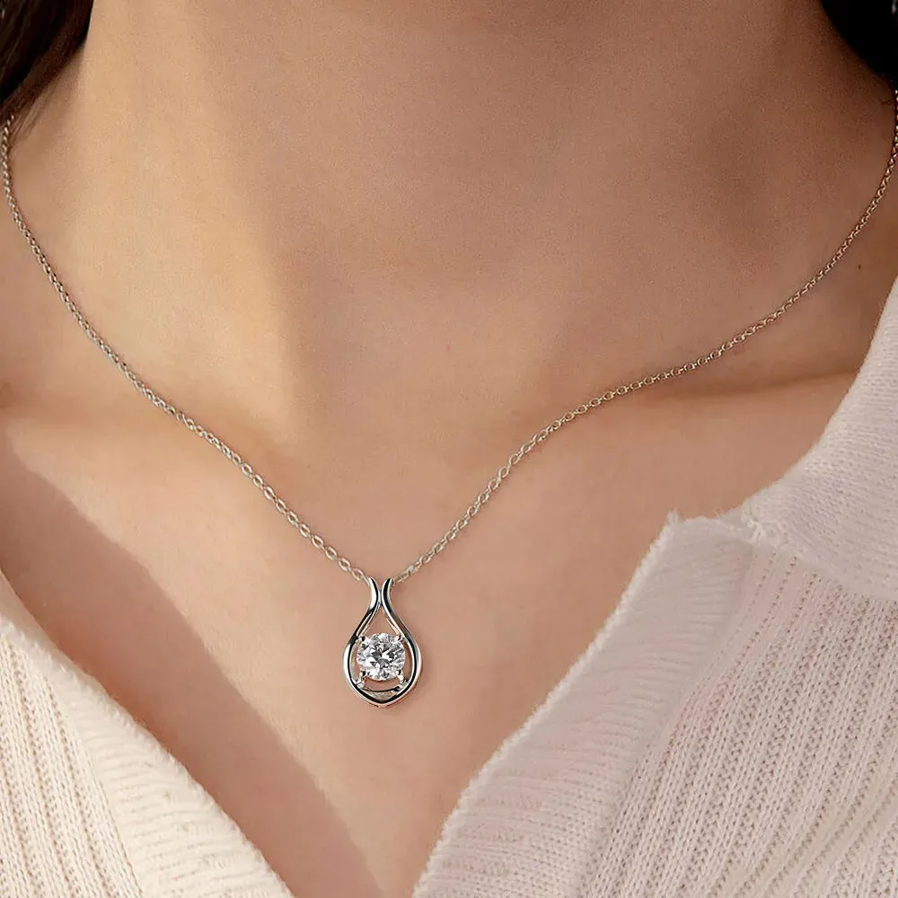 2 Carat Moissanite 925 Sterling Silver Pendant Necklace sold by Gigi Laurent