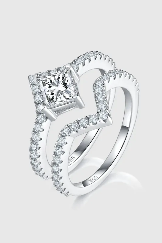 1 Carat Moissanite 925 Sterling Silver Double Layered Ring sold by Gigi Laurent