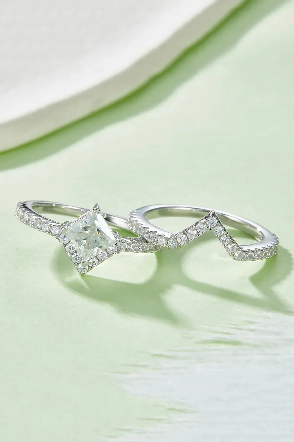 1 Carat Moissanite 925 Sterling Silver Double Layered Ring sold by Gigi Laurent product image thumbnail 4