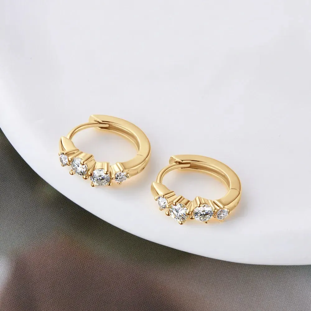 925 Sterling Silver Moissanite Huggie Earrings sold by Gigi Laurent product image thumbnail 3