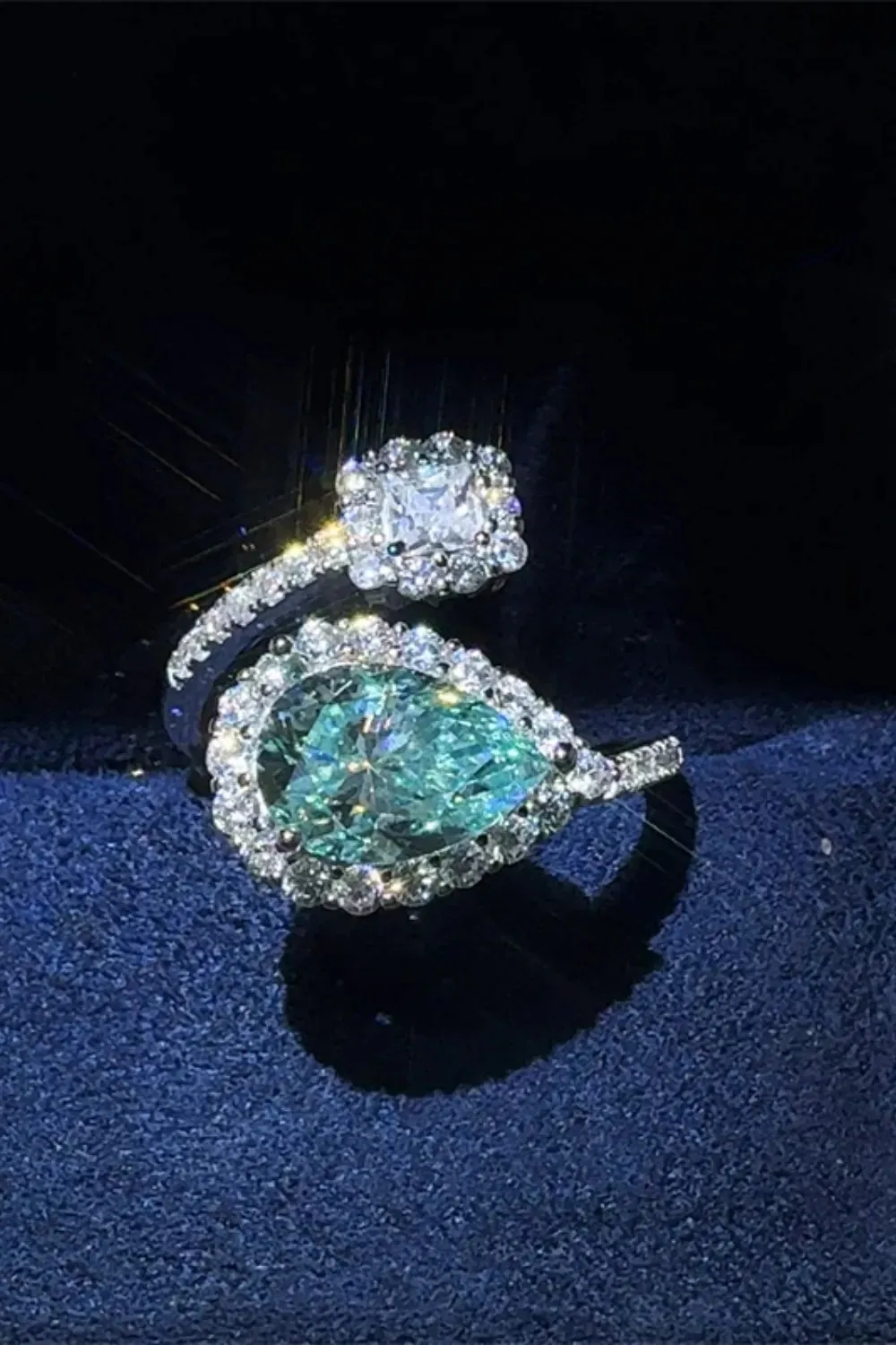 2 Carat Moissanite 925 Sterling Silver Bypass Ring sold by Gigi Laurent product image thumbnail 2