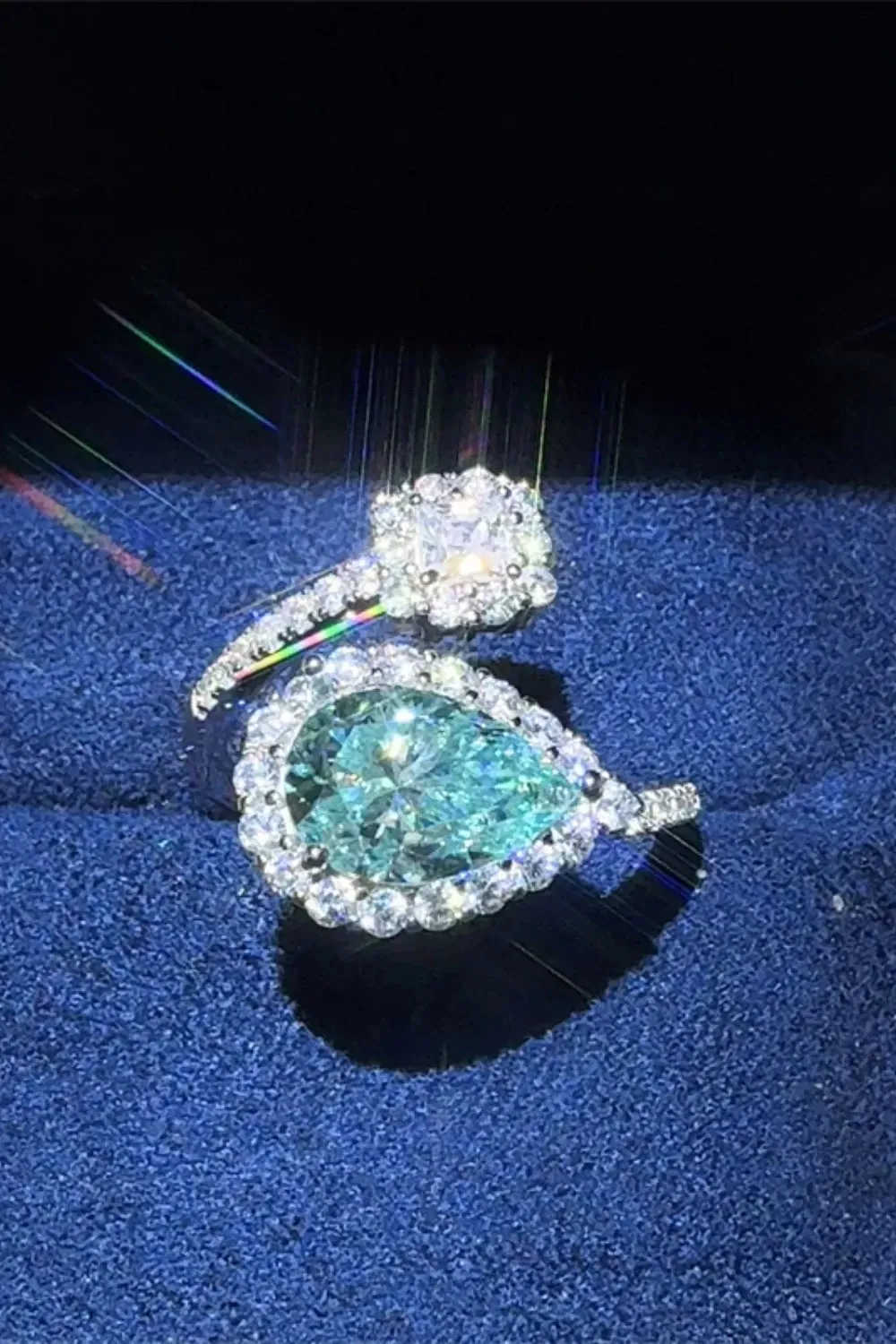 2 Carat Moissanite 925 Sterling Silver Bypass Ring sold by Gigi Laurent product image thumbnail 3