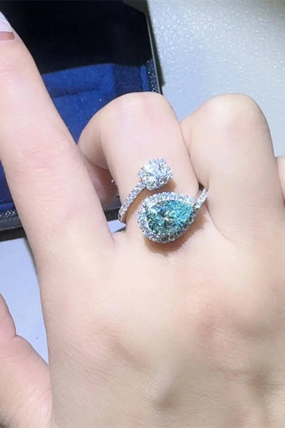 2 Carat Moissanite 925 Sterling Silver Bypass Ring sold by Gigi Laurent product image thumbnail 5