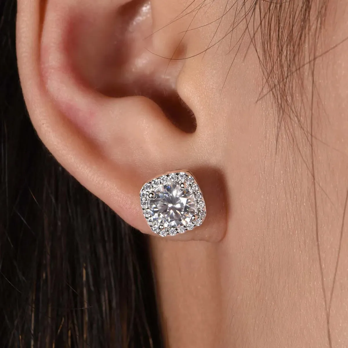 2.4 Carat Moissanite Stud Earrings sold by Gigi Laurent product image thumbnail 2