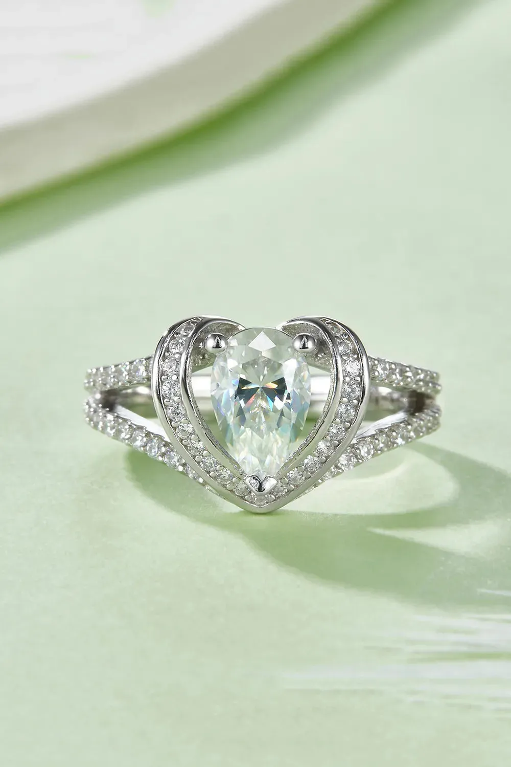 1 Carat Moissanite 925 Sterling Silver Heart Ring sold by Gigi Laurent product image thumbnail 2
