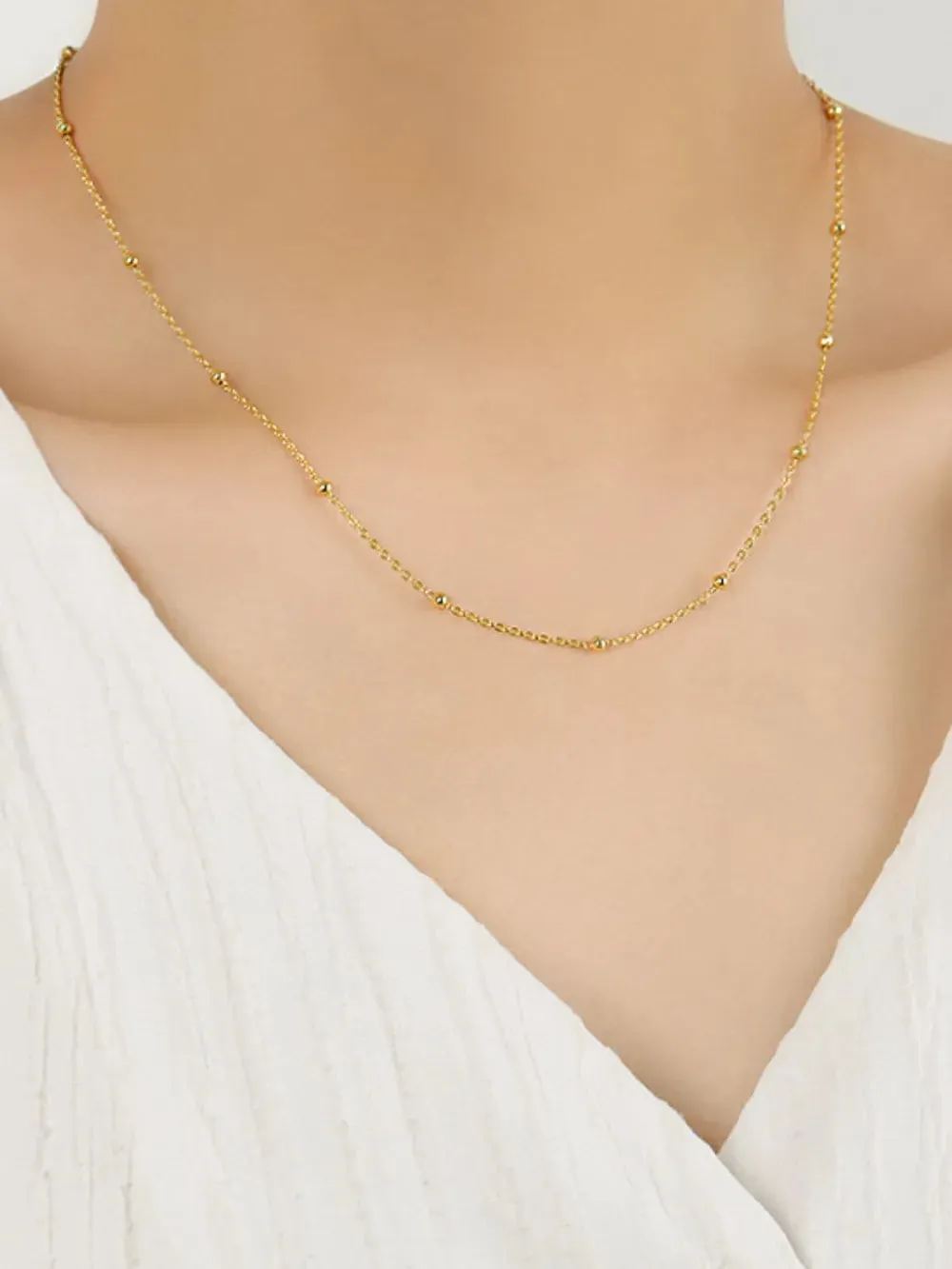 925 Sterling Silver Beaded Necklace sold by Gigi Laurent product image thumbnail 2