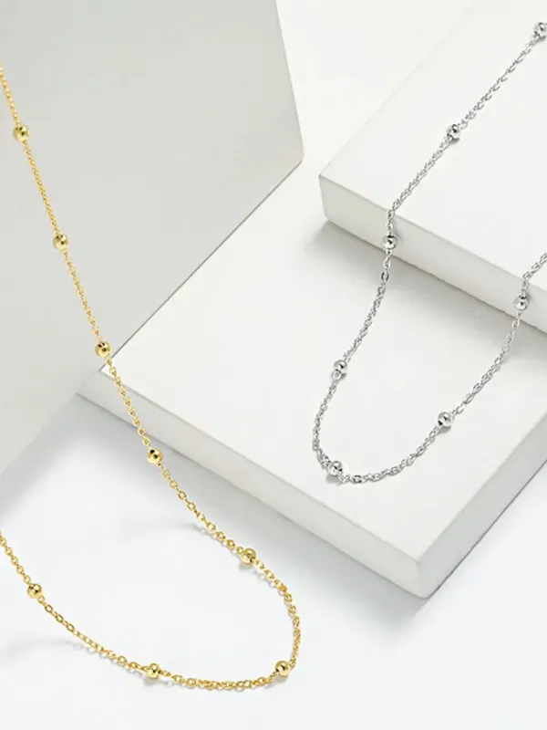 925 Sterling Silver Beaded Necklace sold by Gigi Laurent