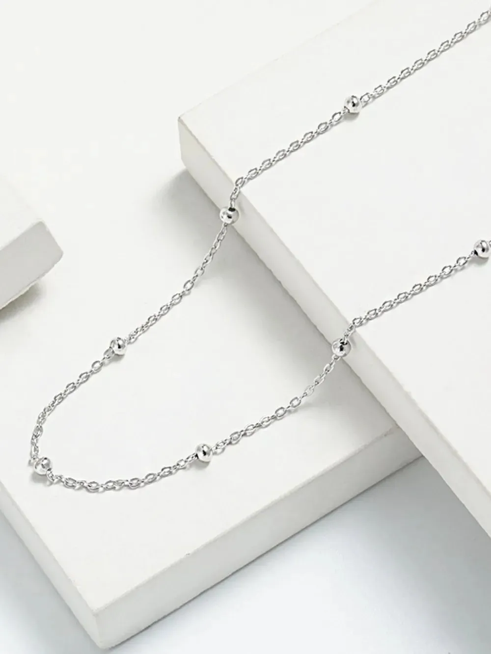 925 Sterling Silver Beaded Necklace sold by Gigi Laurent product image thumbnail 5