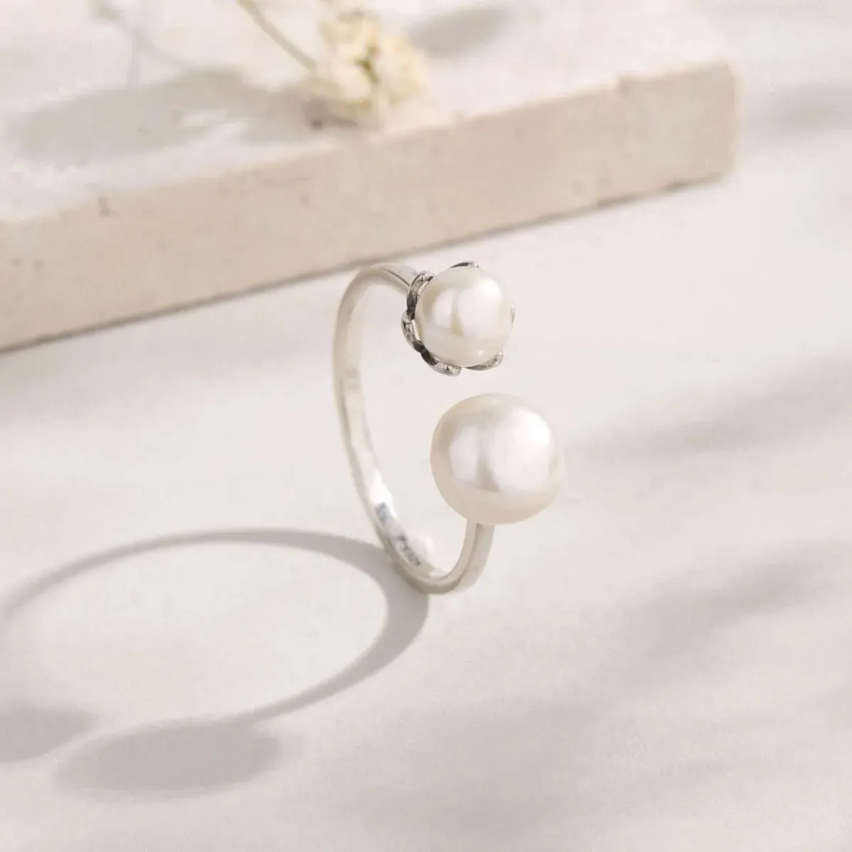 Pearl 925 Sterling Silver Open Ring sold by Gigi Laurent product image thumbnail 4