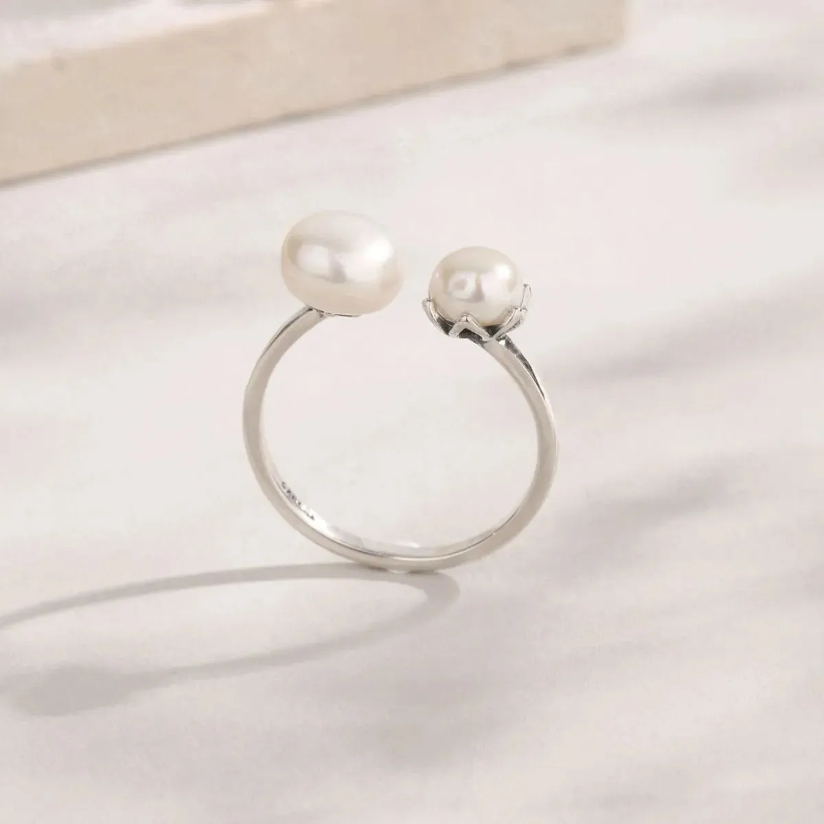 Pearl 925 Sterling Silver Open Ring sold by Gigi Laurent product image thumbnail 5