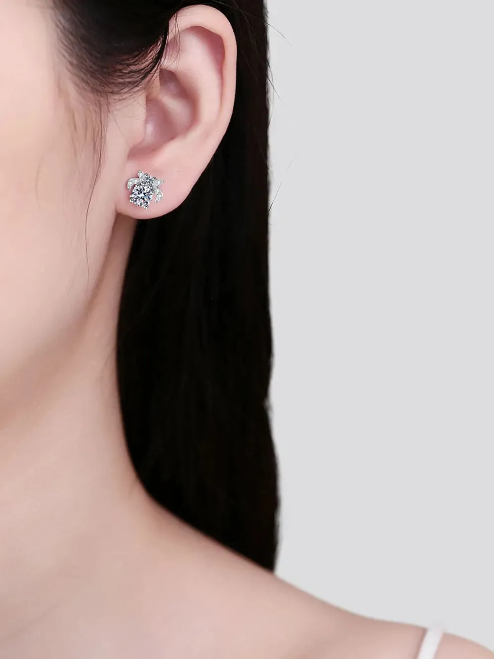 1 Carat Moissanite 925 Sterling Silver Stud Earrings sold by Gigi Laurent product image thumbnail 2