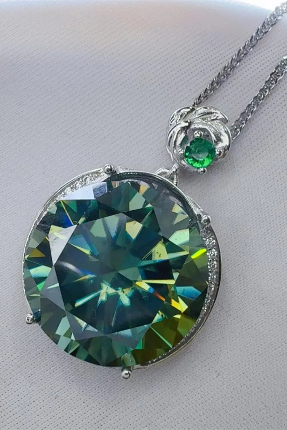 20 Carat Moissanite 925 Sterling Silver Pendant Necklace sold by Gigi Laurent
