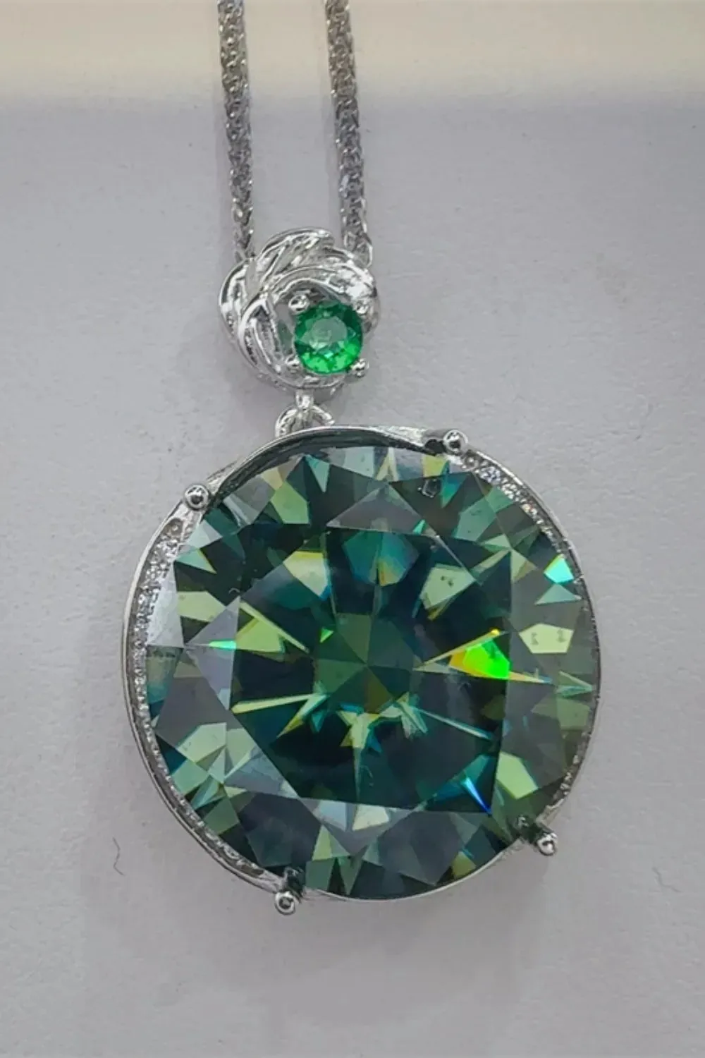 20 Carat Moissanite 925 Sterling Silver Pendant Necklace sold by Gigi Laurent product image thumbnail 4