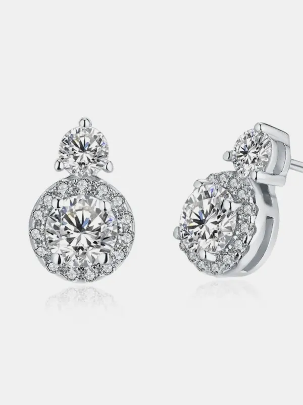 1 Carat Moissanite 925 Sterling Silver Earrings sold by Gigi Laurent