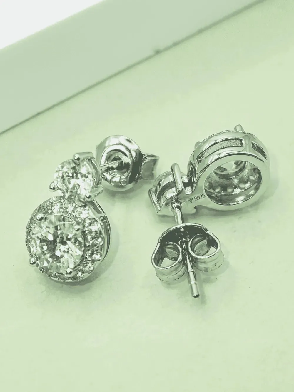 1 Carat Moissanite 925 Sterling Silver Earrings sold by Gigi Laurent product image thumbnail 2