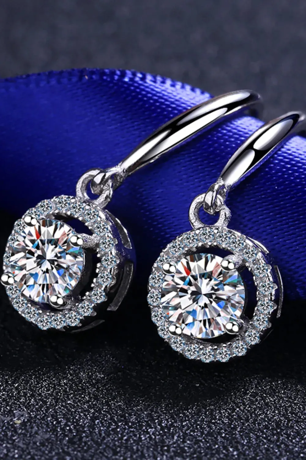 1 Carat Moissanite 925 Sterling Silver Drop Earrings sold by Gigi Laurent product image thumbnail 2