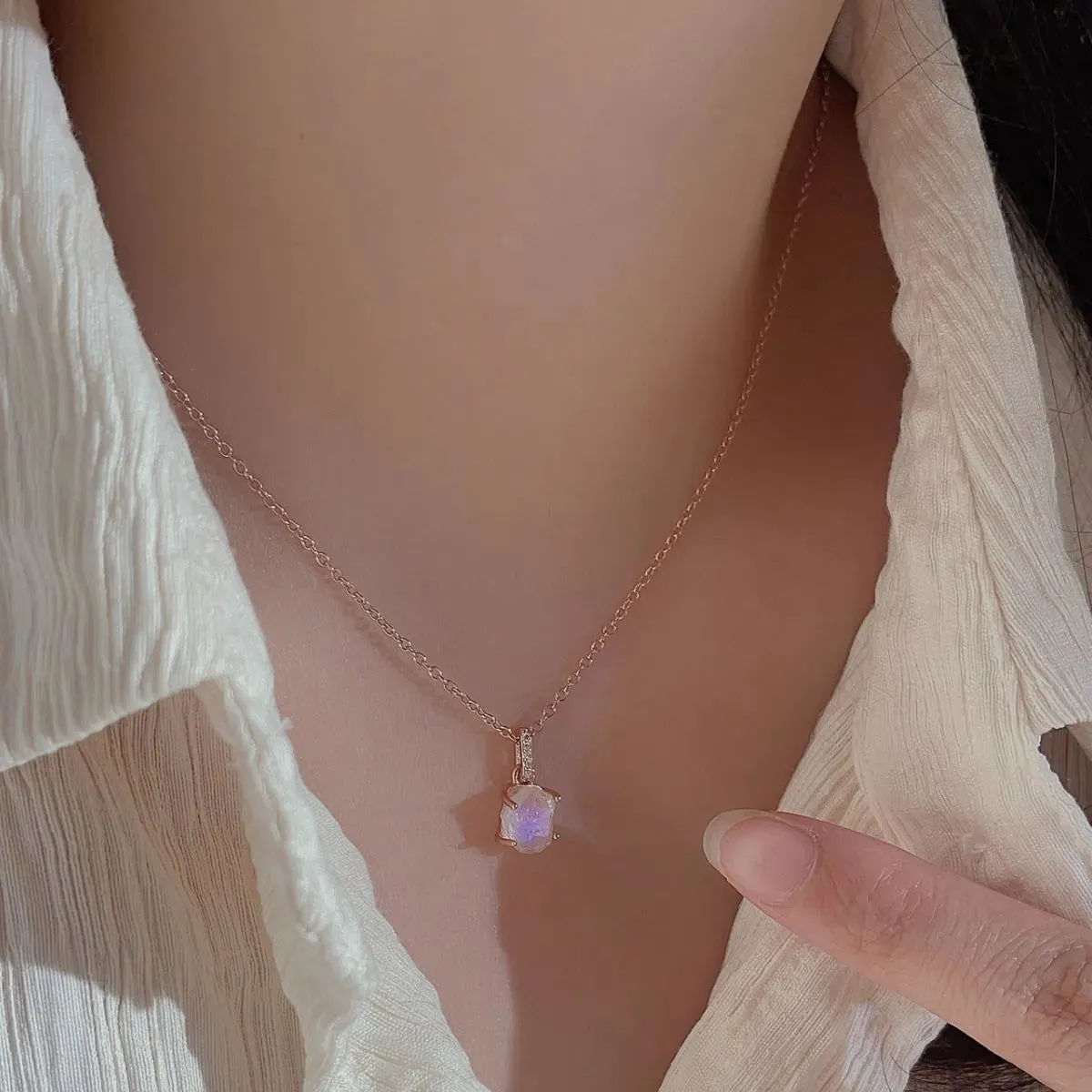 Moonstone 925 Sterling Silver Necklace sold by Gigi Laurent product image thumbnail 5