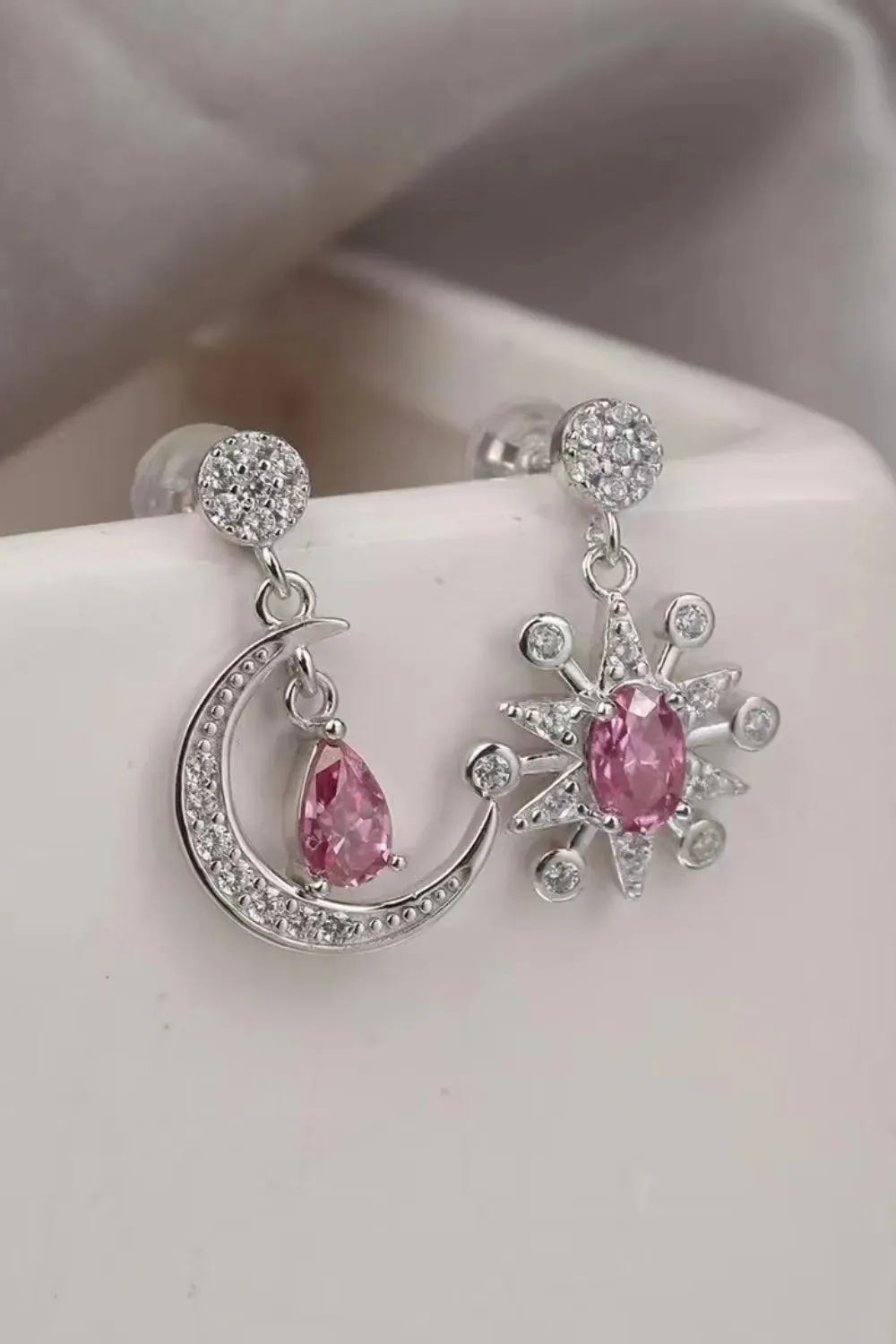 1 Carat Moissanite 925 Sterling Silver Moon & Star Earrings sold by Gigi Laurent product image thumbnail 5