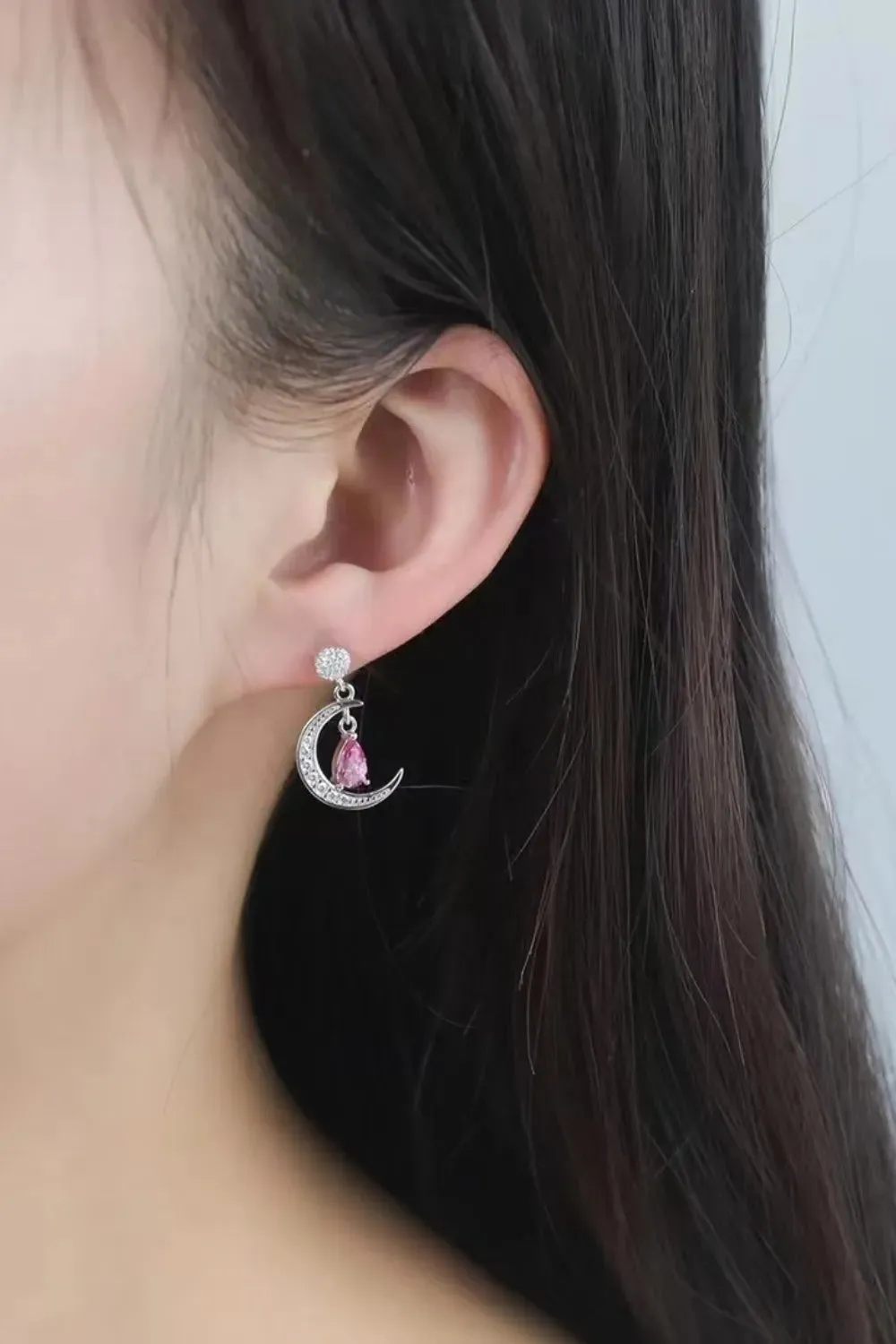 1 Carat Moissanite 925 Sterling Silver Moon & Star Earrings sold by Gigi Laurent product image thumbnail 2
