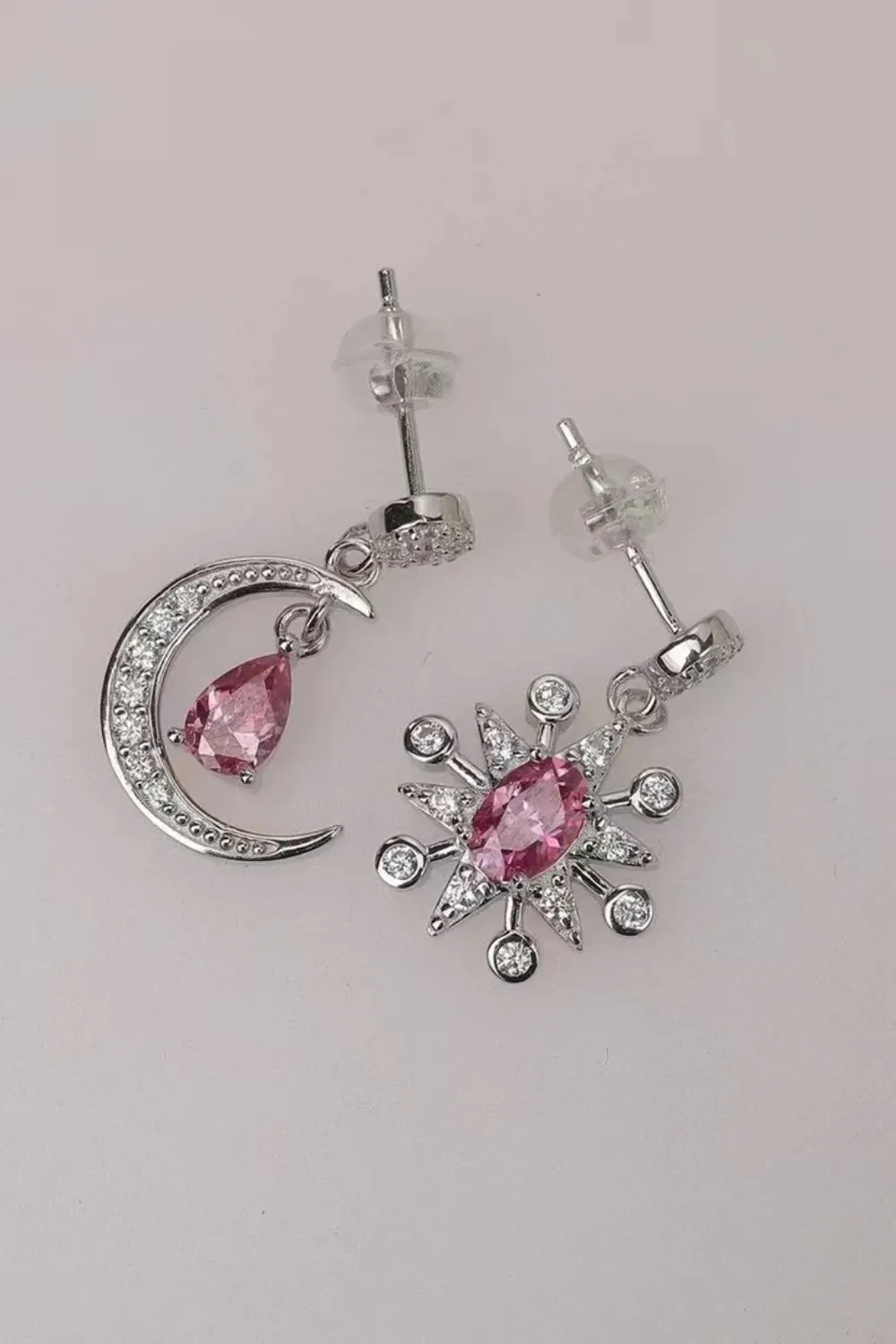 1 Carat Moissanite 925 Sterling Silver Moon & Star Earrings sold by Gigi Laurent product image thumbnail 4