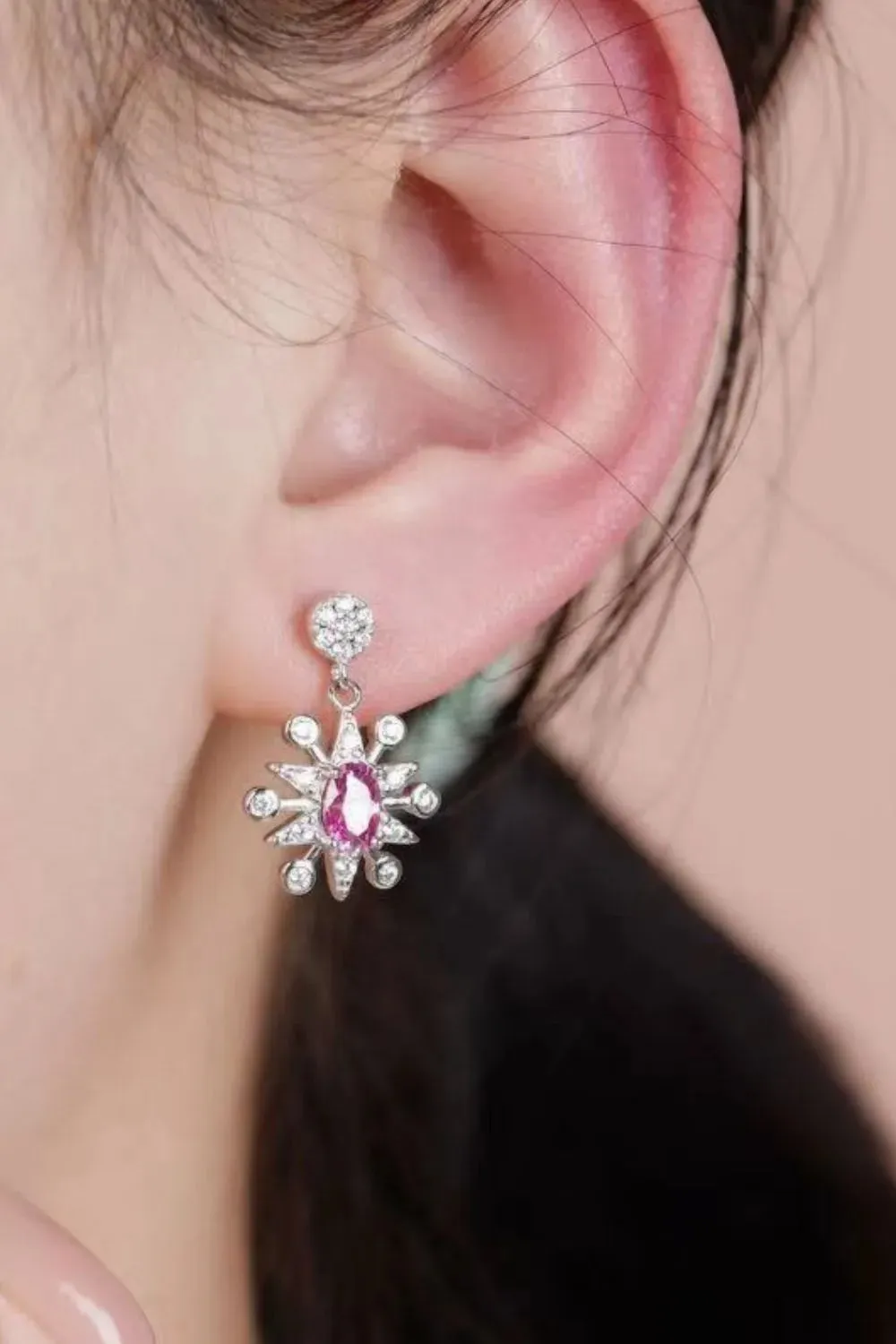 1 Carat Moissanite 925 Sterling Silver Moon & Star Earrings sold by Gigi Laurent product image thumbnail 3