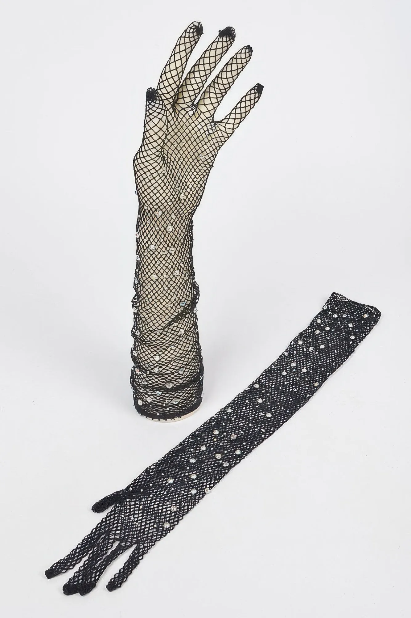 Rhinestone Mesh Long Gloves sold by Gigi Laurent product image thumbnail 5