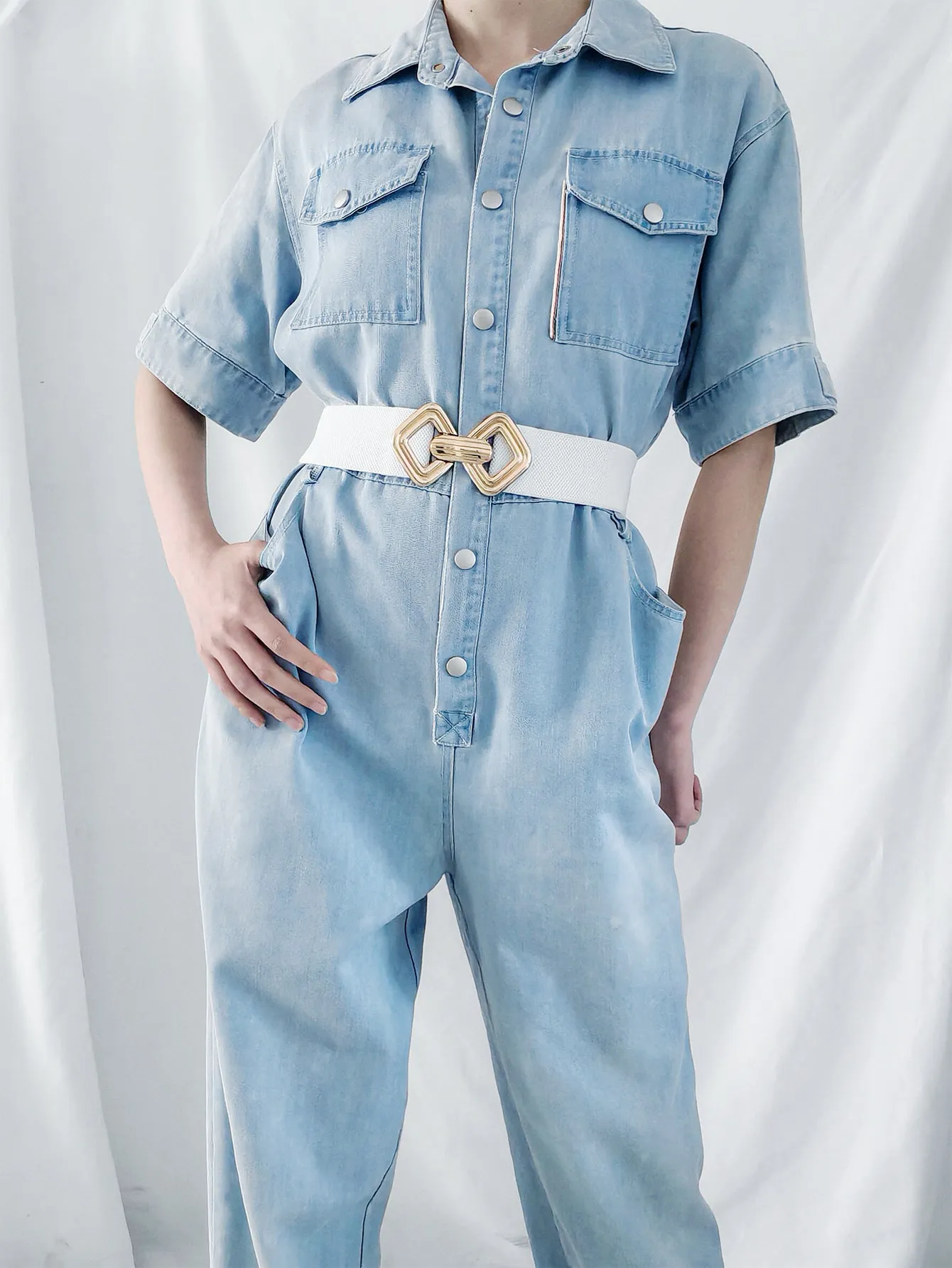 Geometric Buckle Elastic Wide Belt sold by Gigi Laurent product image thumbnail 2