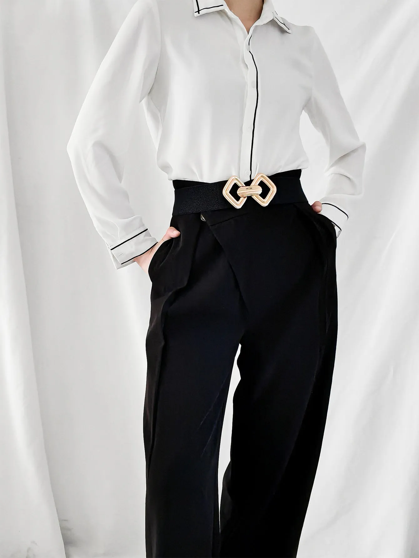 Geometric Buckle Elastic Wide Belt sold by Gigi Laurent product image thumbnail 5