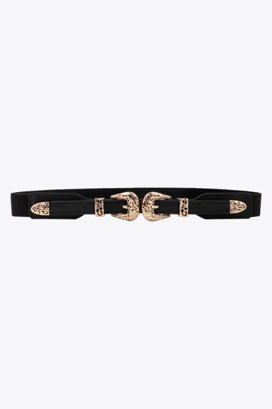 Double Buckle Elastic Belt made by Trendsi