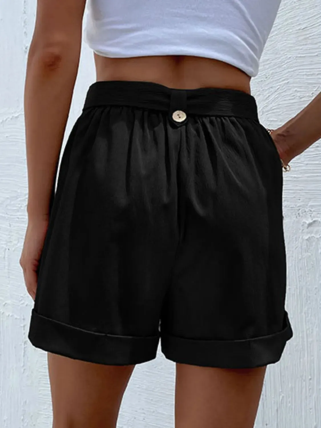 High-Waisted Pleated Shorts with Belt Detail sold by Gigi Laurent product image thumbnail 5