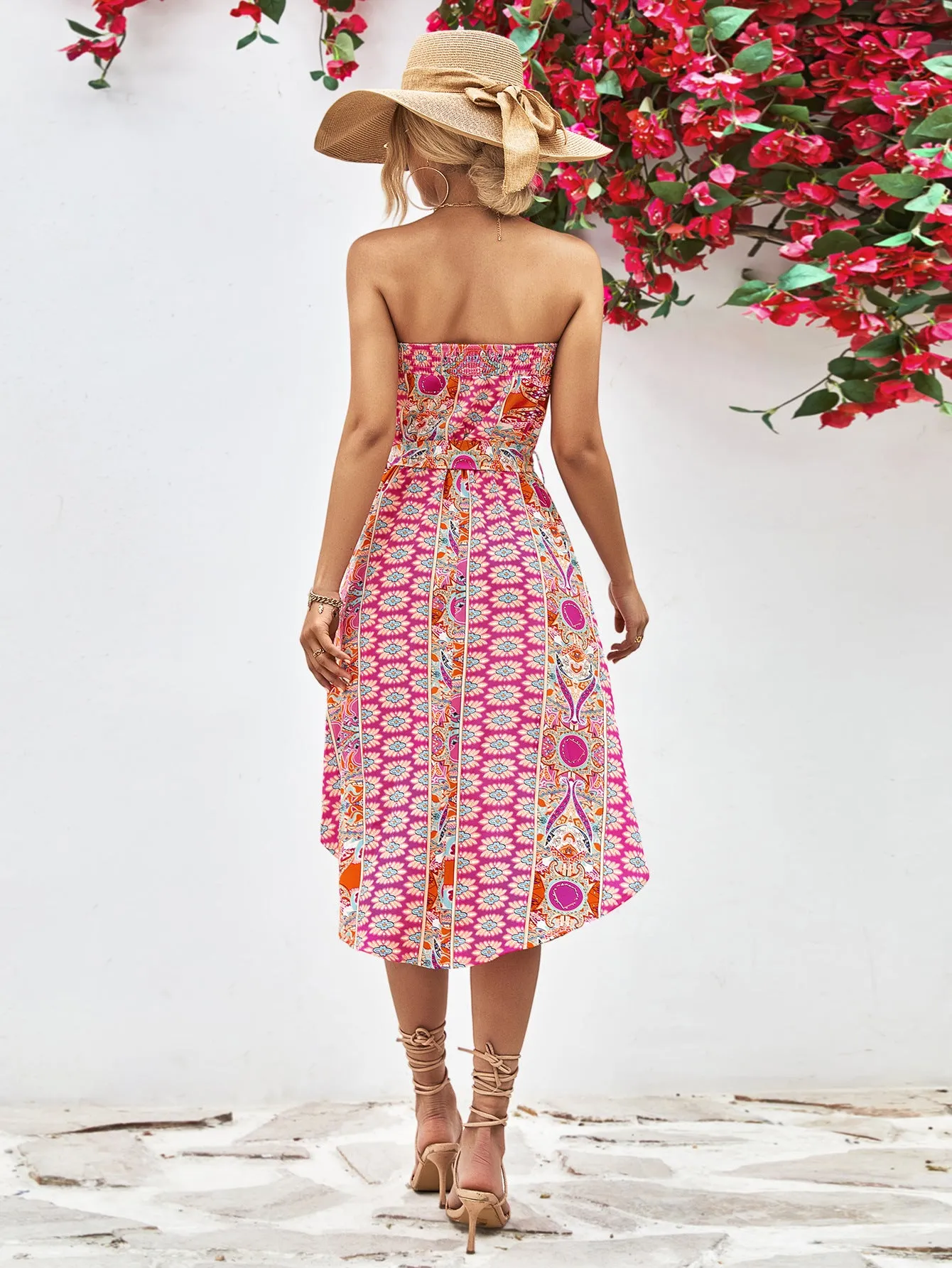Printed Strapless Tie Belt Dress sold by Gigi Laurent product image thumbnail 2