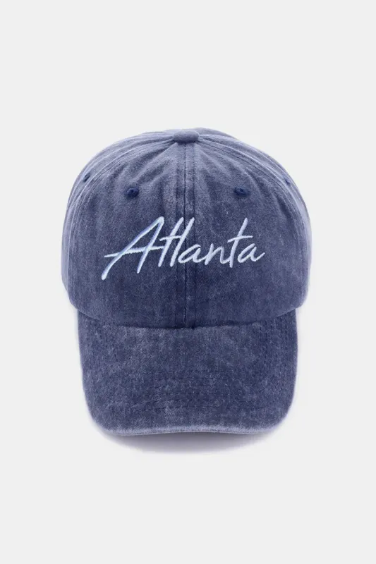 Zenana Washed ATLANTA Embroidered Baseball Cap sold by Gigi Laurent