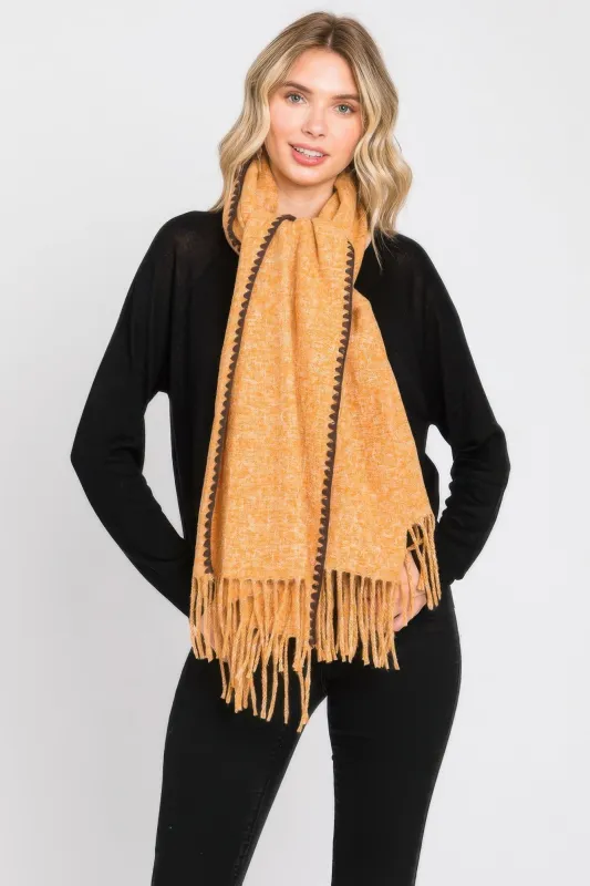 Textured Solid Fringe Scarf sold by Gigi Laurent