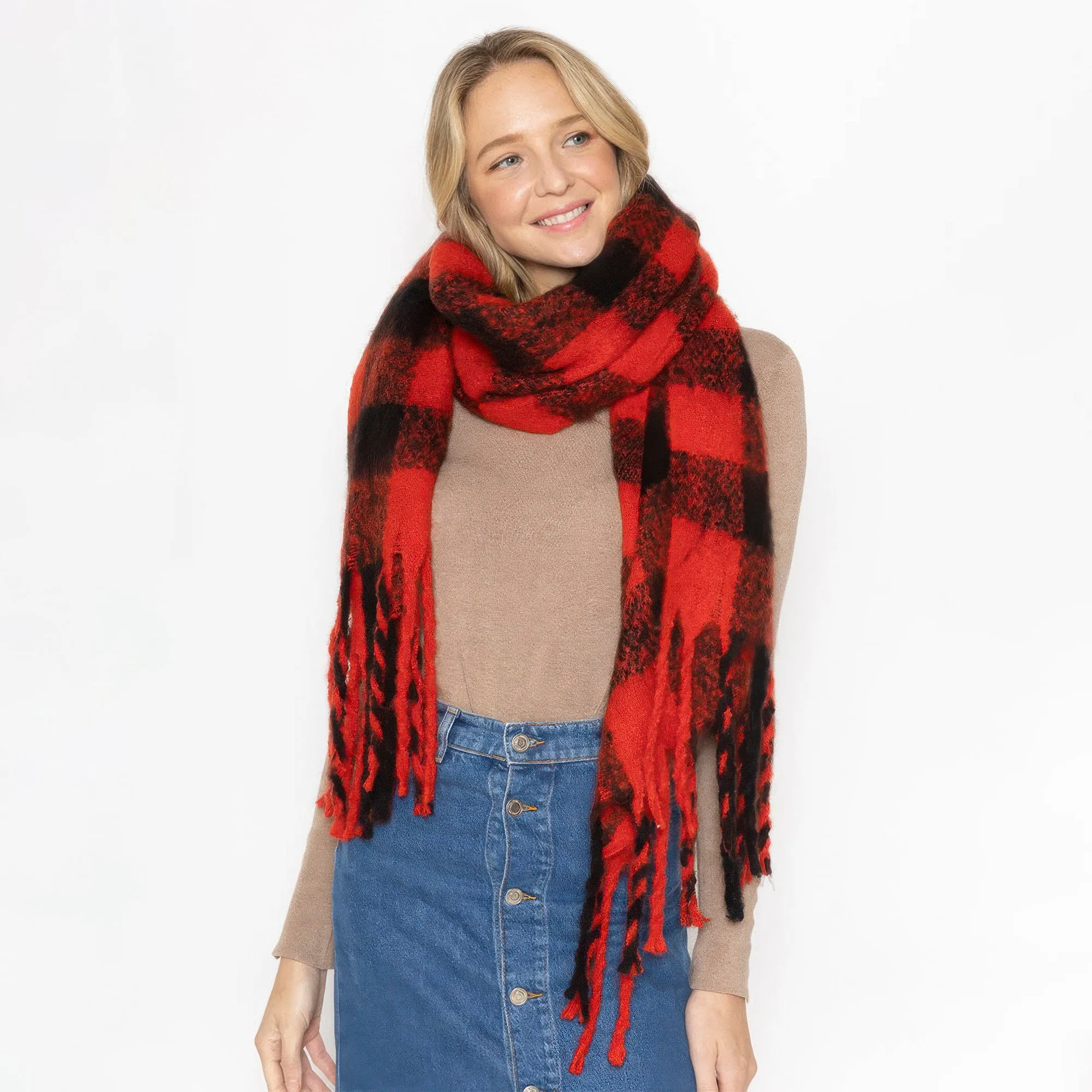 Buffalo Plaid Scarf sold by Gigi Laurent product image thumbnail 5
