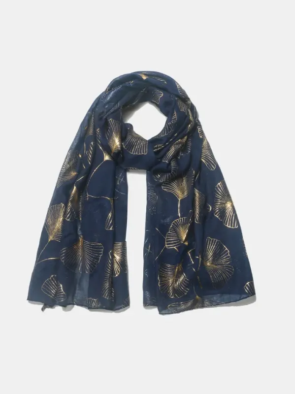 Ginkgo Leaf Polyester Scarf made by Trendsi