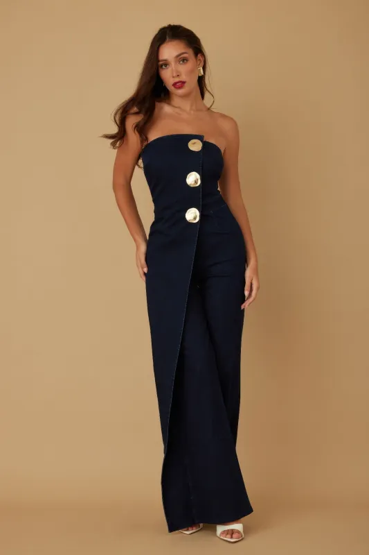 Open Flap Layer Strapless Jumpsuit sold by Gigi Laurent