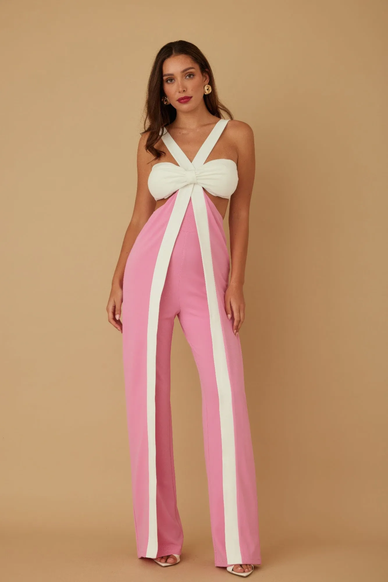 X Ribbon Open Jumpsuit sold by Gigi Laurent