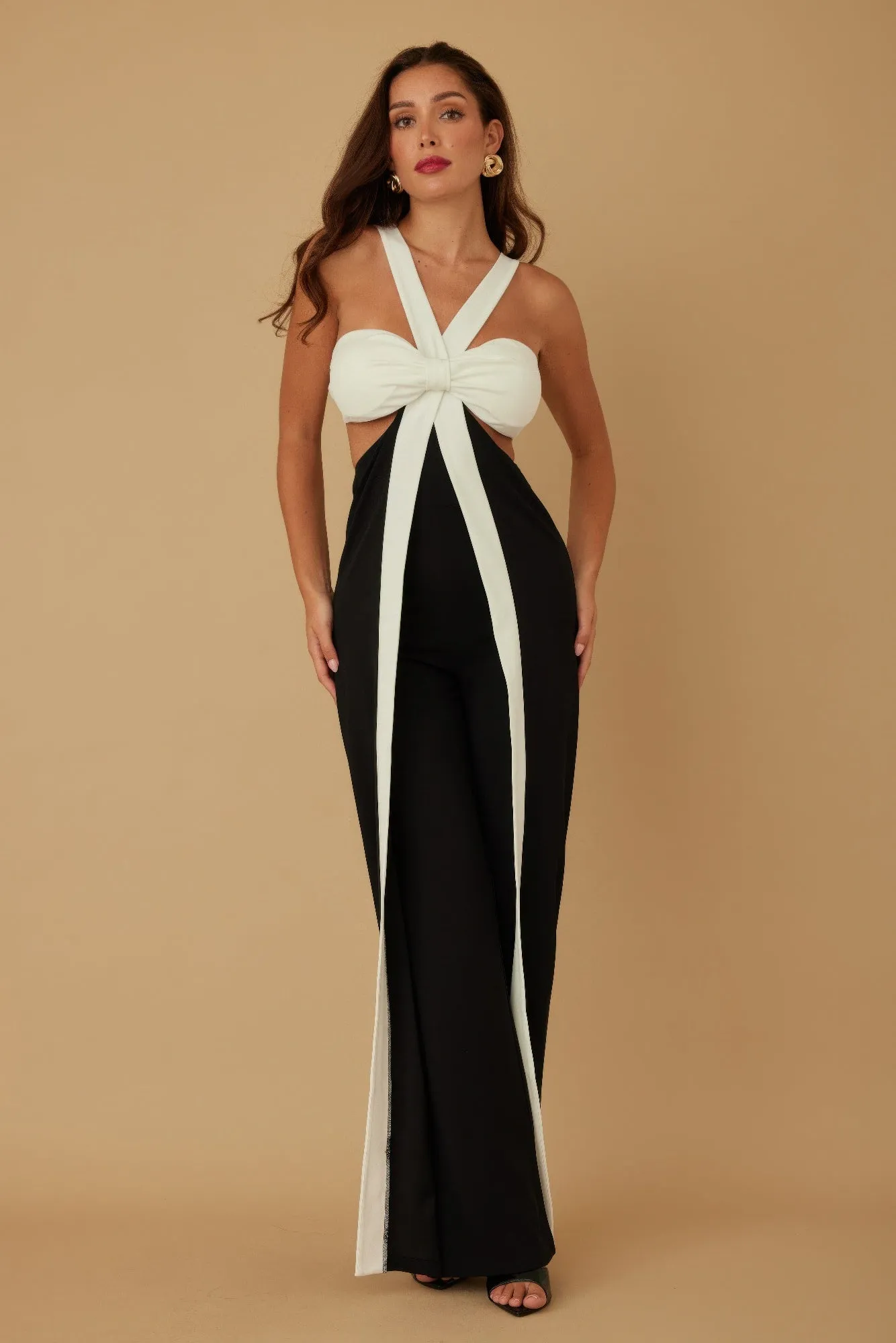X Ribbon Open Jumpsuit sold by Gigi Laurent