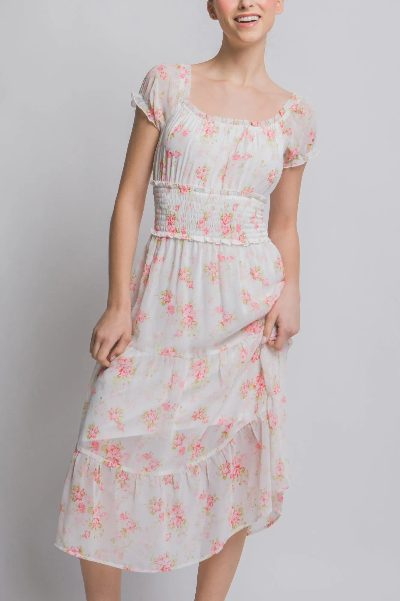 Short Sleeve Floral Maxi Dress sold by Gigi Laurent product image thumbnail 5