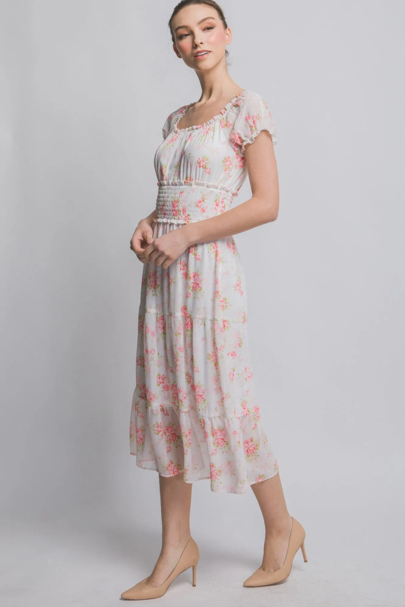 Short Sleeve Floral Maxi Dress sold by Gigi Laurent product image thumbnail 4