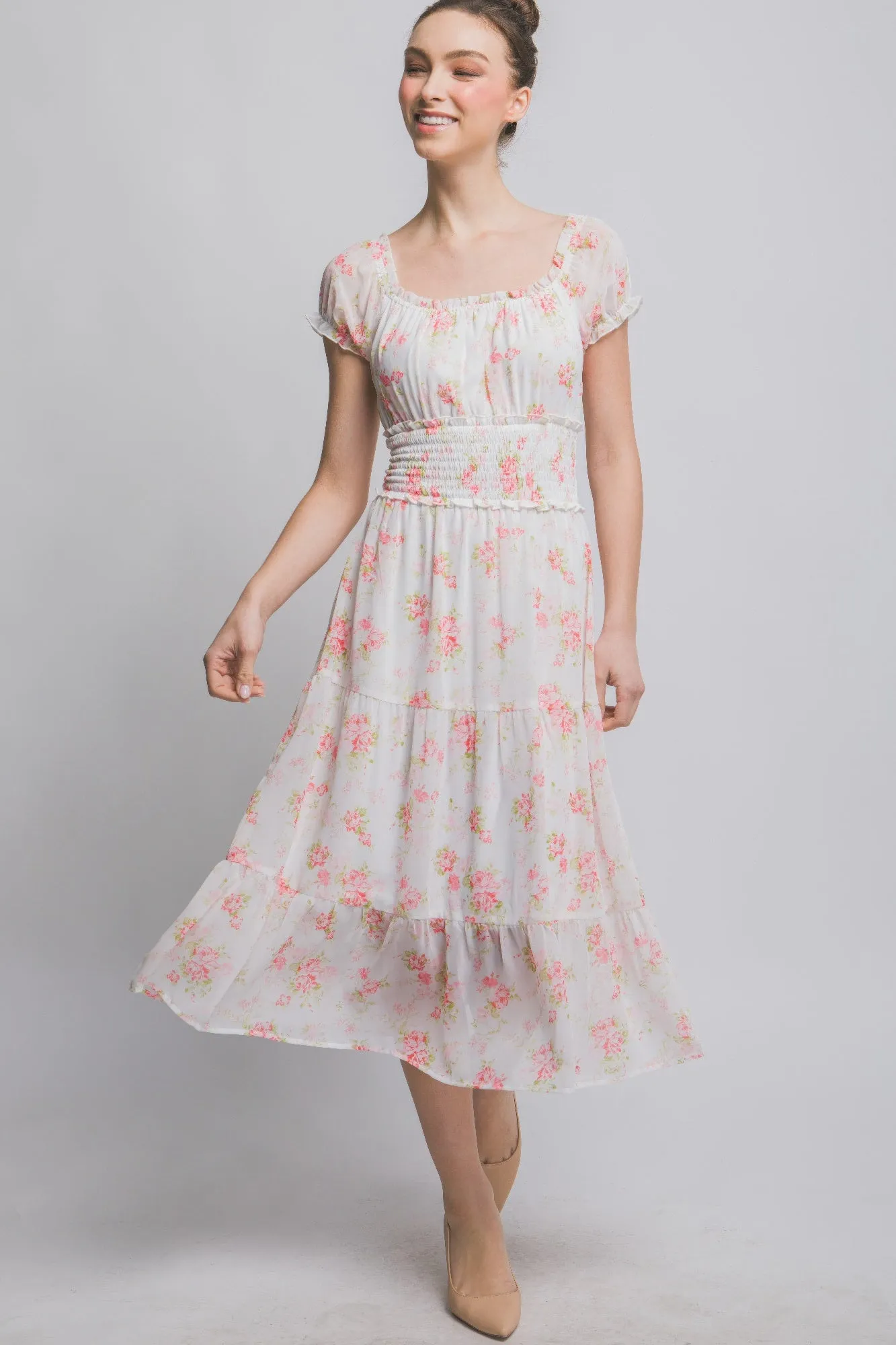 Short Sleeve Floral Maxi Dress sold by Gigi Laurent product image thumbnail 3