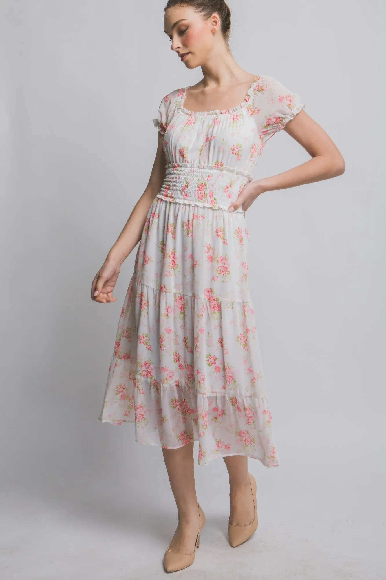 Short Sleeve Floral Maxi Dress sold by Gigi Laurent product image thumbnail 2